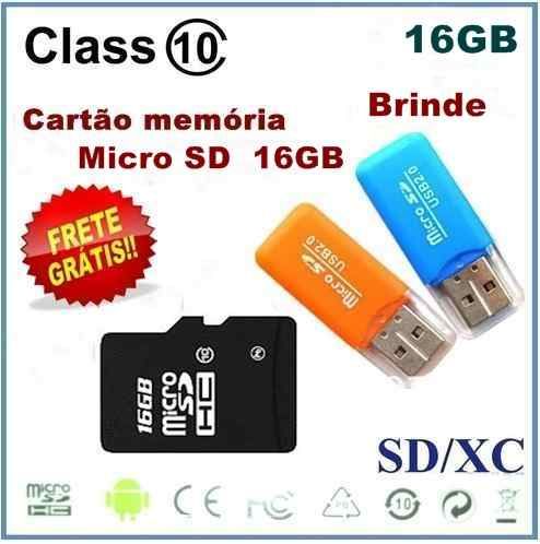 Cartão Memória Micro SD 16GB Classe 10  -  Frete Grátis