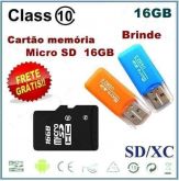 Cartão Memória Micro SD 16GB Classe 10  -  Frete Grátis